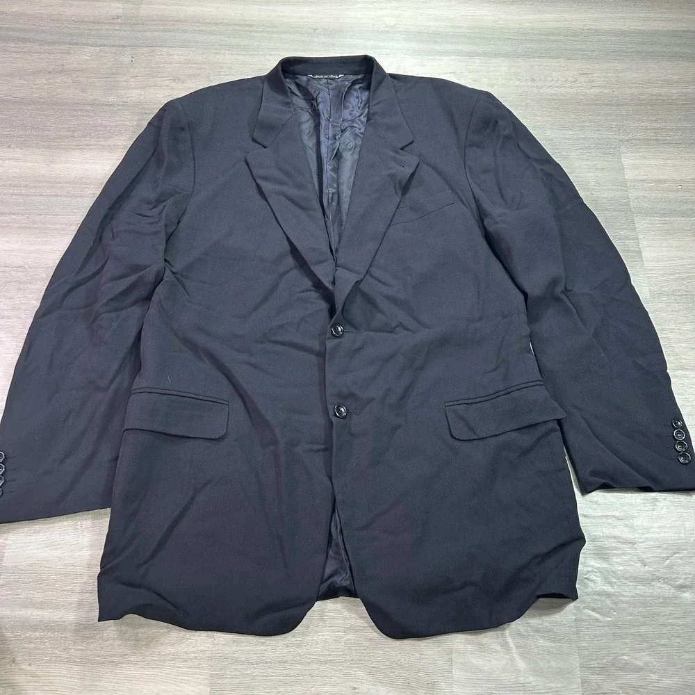 Canali Suit‎ Jacket Blazer Mens 58L Blue Wool Classic Made In Italy 2 Button
